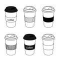Delicious coffee paper cup icon.